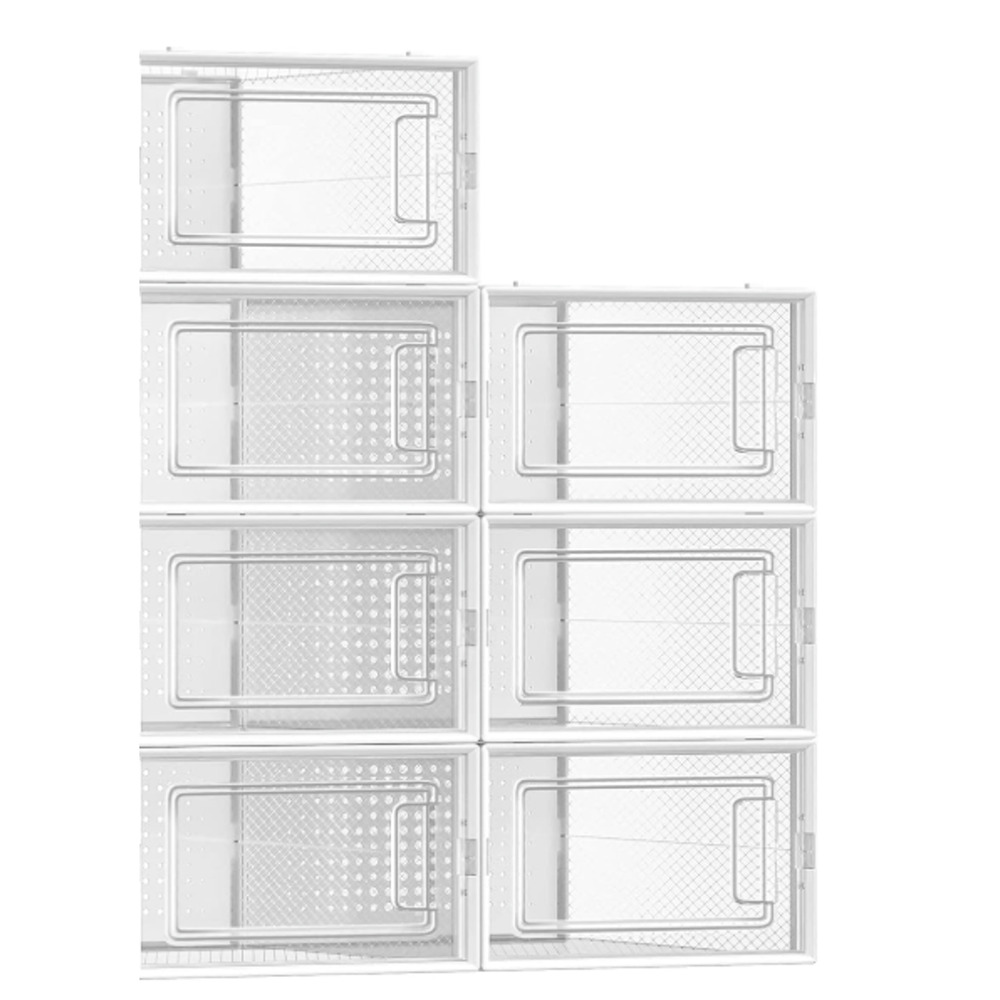 SONGMICS 6-Pack Stackable Clear Shoe Storage Boxes, 13.1 x 9.1 x 5.6 Inches